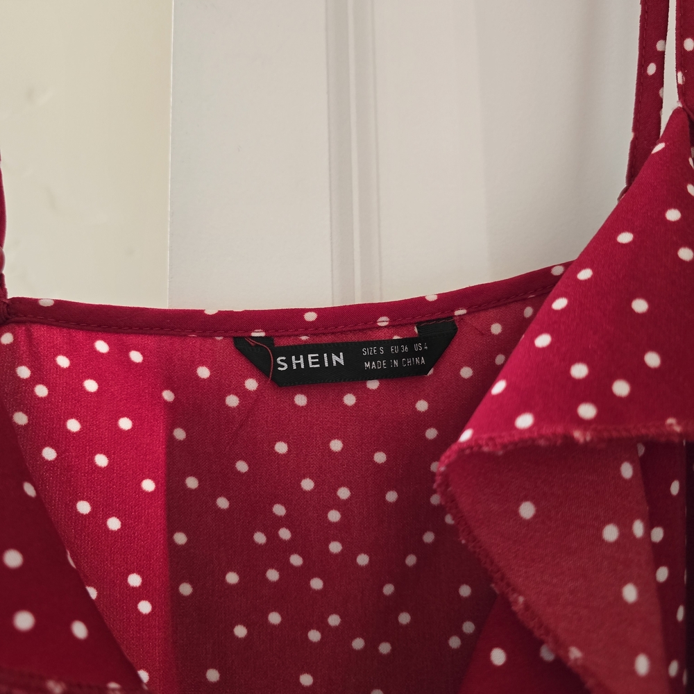 SHEIN Red Ruffle Mini Dress - Picture 2 of 2